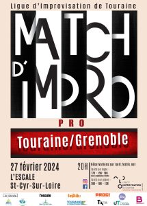 Affiche Match Impro Pro Touraine Grenoble 27/02/2024