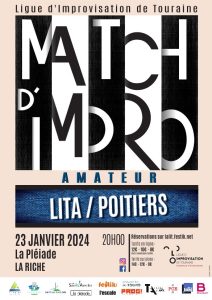 Affiche Match Impro Amateur Poitiers 23/01/2024
